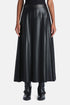 Luisa Spagnoli Nero Women Fabula - Pleated Synthetic Leather Maxi Skirt SKU: FABULA_0101 Image 01