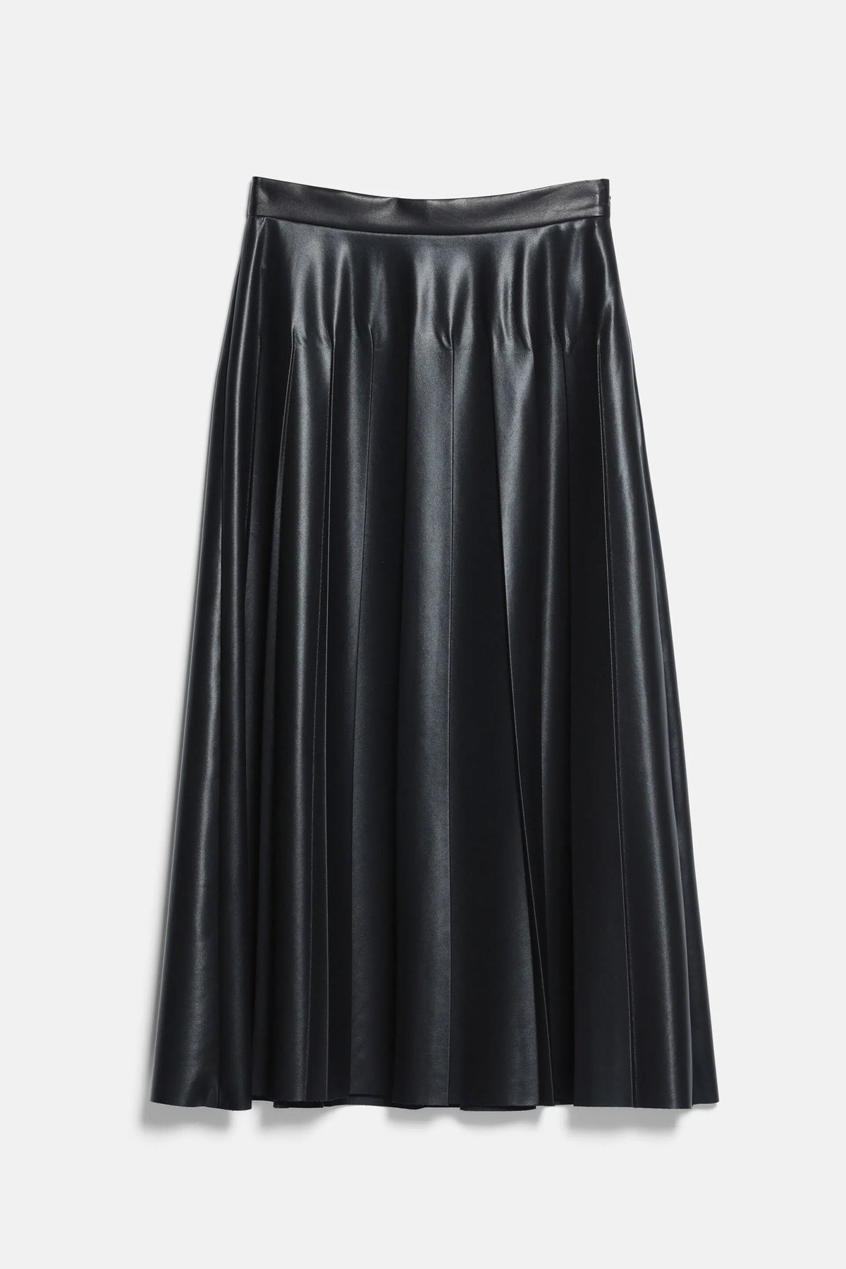 Luisa Spagnoli Nero Women Fabula - Pleated Synthetic Leather Maxi Skirt SKU: FABULA_0101 Image 05