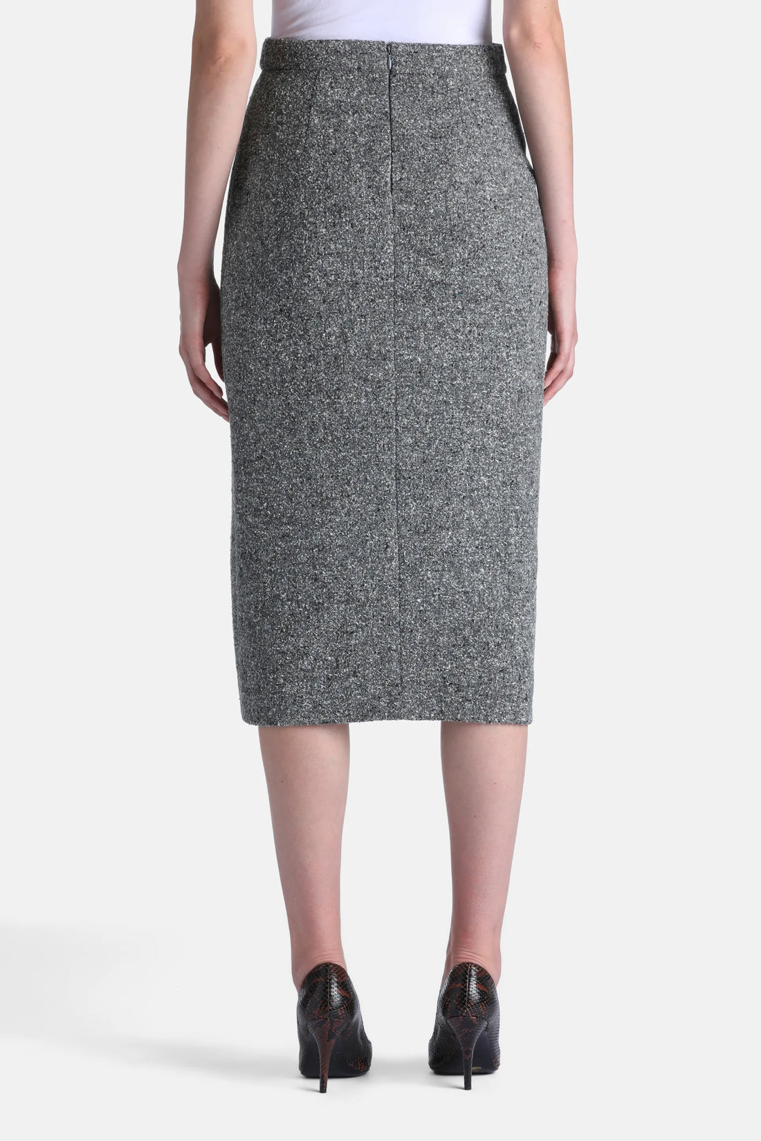 Luisa Spagnoli Var Grigio Panna Women Facoltoso Draped Midi Skirt - Fashion Show SKU: FACOLTOSO_3331 Image 02