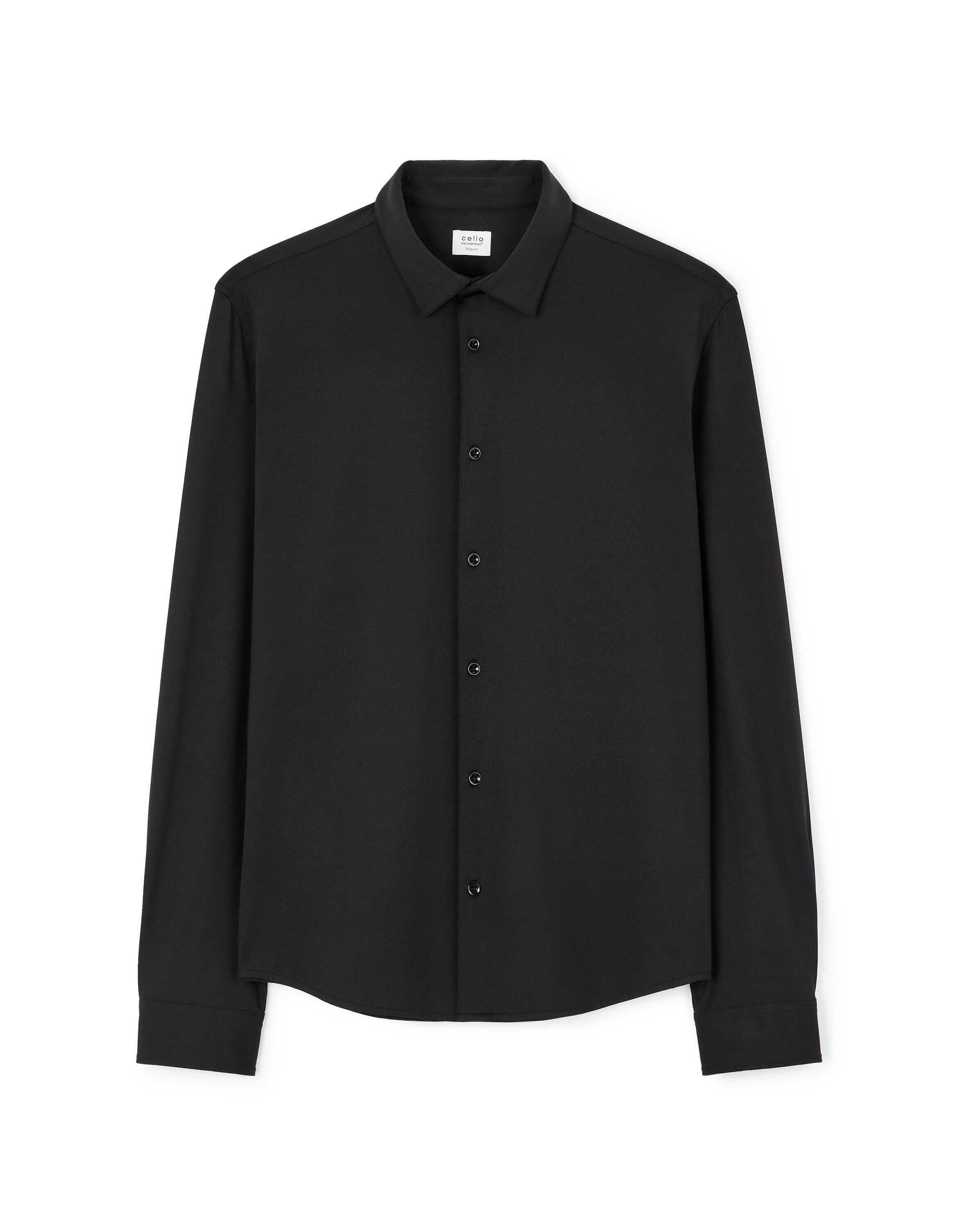 Regular Stretch Shirt - Black_01