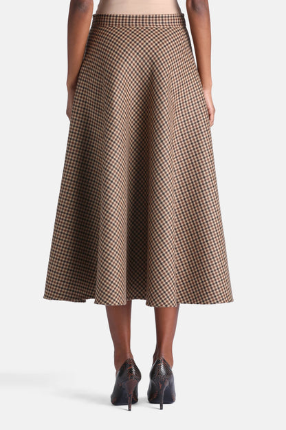 Luisa Spagnoli Var Beige Nocciola Women Fatalita Flared Midi Skirt - Fashion Show SKU: FATALITA_3274 Image 02