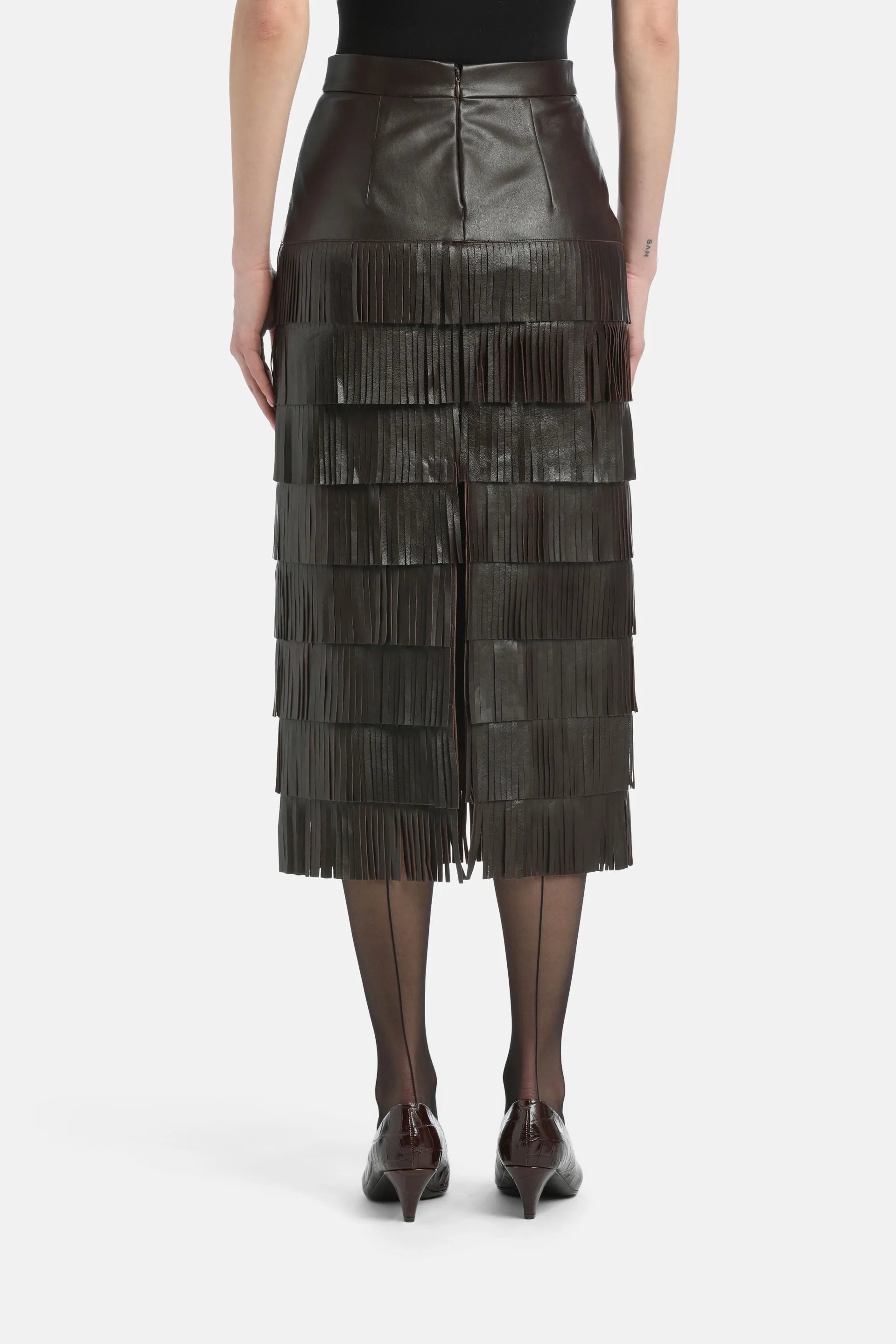 Luisa Spagnoli_Brown_Fattoria - Leather Skirt Ð Fashion Show_FATTORIA_0978_03