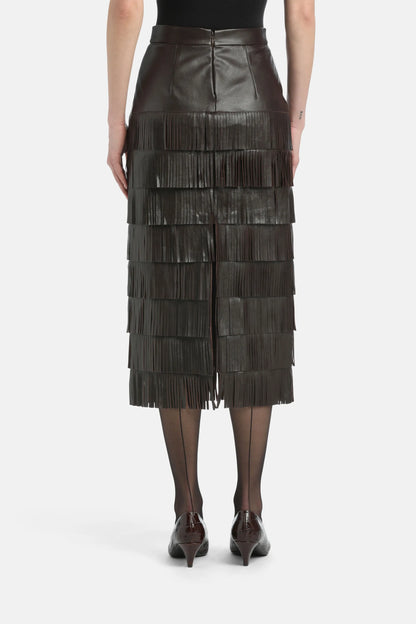 Luisa Spagnoli_Brown_Fattoria - Leather Skirt Ð Fashion Show_FATTORIA_0978_03