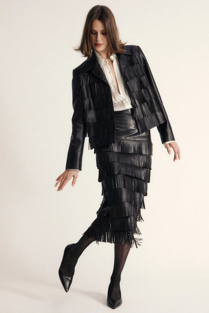 Luisa Spagnoli_Brown_Fattoria - Leather Skirt Ð Fashion Show_FATTORIA_0978_05