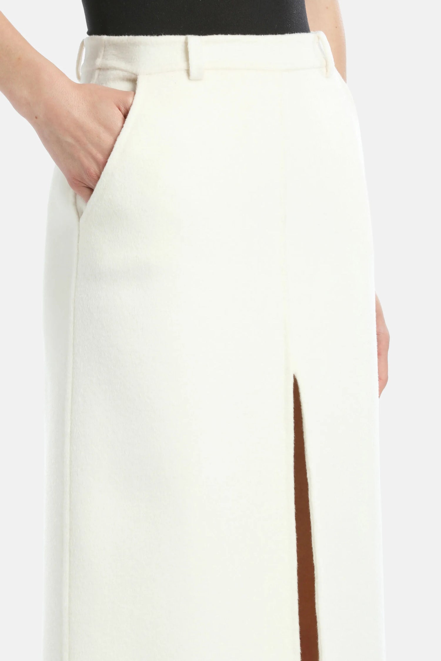Luisa Spagnoli_Cream_Fattura - Wool-Blend Skirt_FATTURA A_0202_04