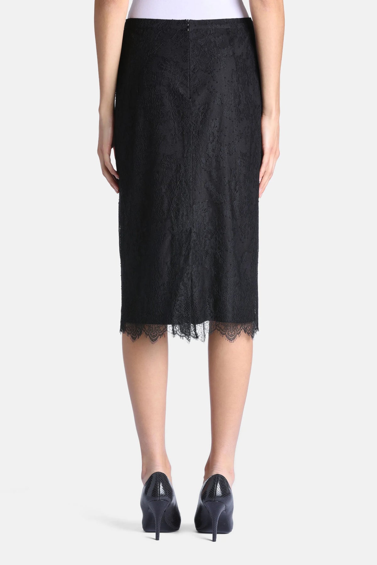 Luisa Spagnoli Nero Women Faustin - Elegant Lace Midi Skirt SKU: FAUSTIN_0101 Image 02