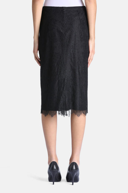 Luisa Spagnoli Nero Women Faustin - Elegant Lace Midi Skirt SKU: FAUSTIN_0101 Image 02