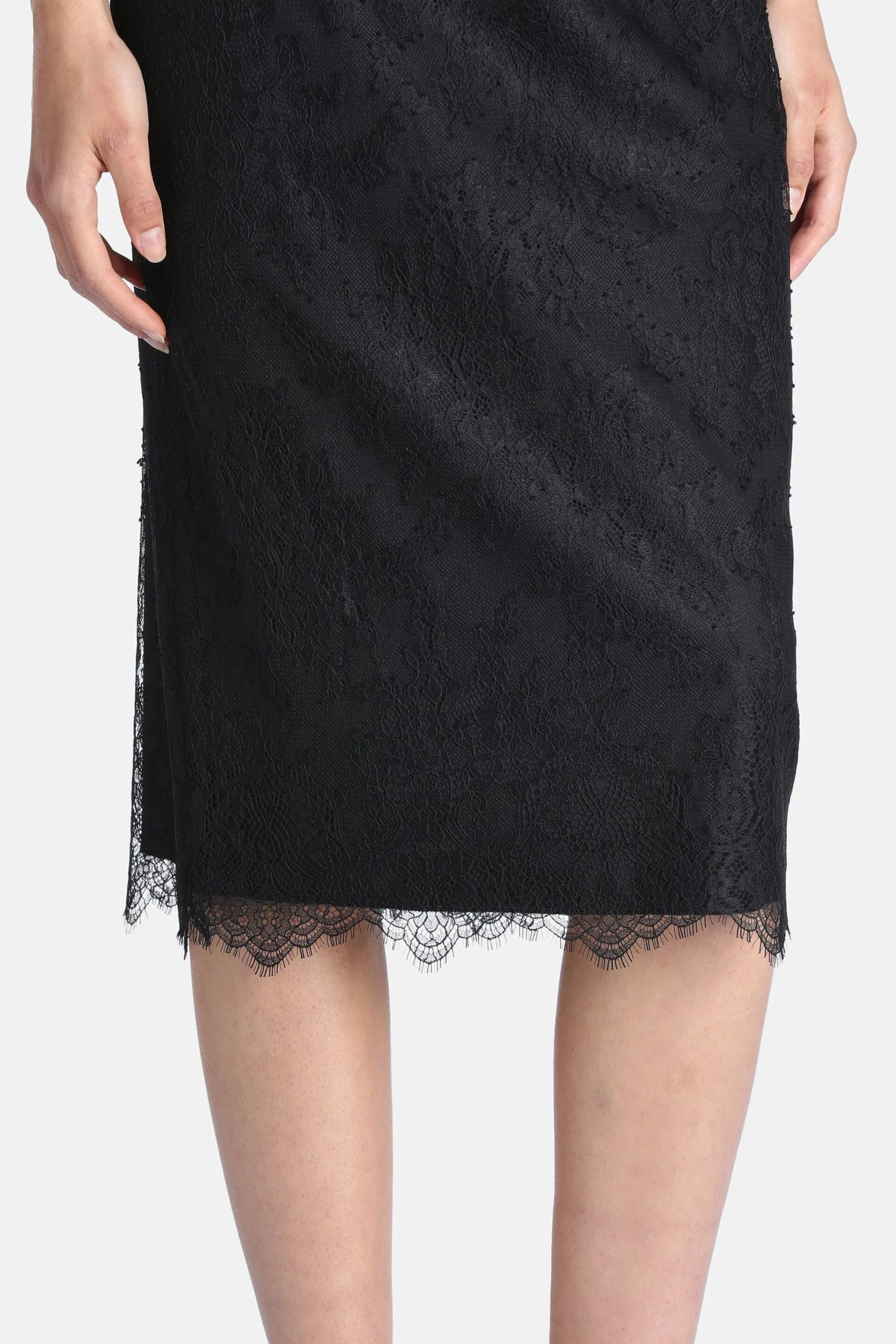 Luisa Spagnoli Nero Women Faustin - Elegant Lace Midi Skirt SKU: FAUSTIN_0101 Image 03
