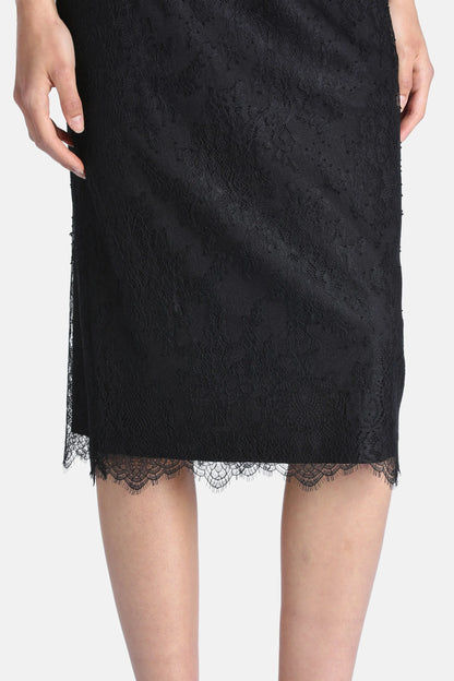 Luisa Spagnoli Nero Women Faustin - Elegant Lace Midi Skirt SKU: FAUSTIN_0101 Image 03