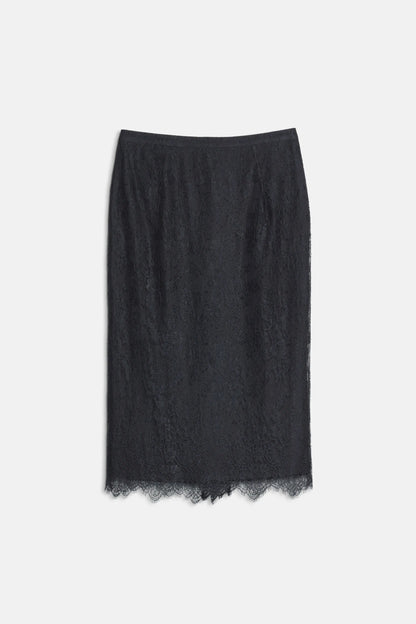 Luisa Spagnoli Nero Women Faustin - Elegant Lace Midi Skirt SKU: FAUSTIN_0101 Image 04