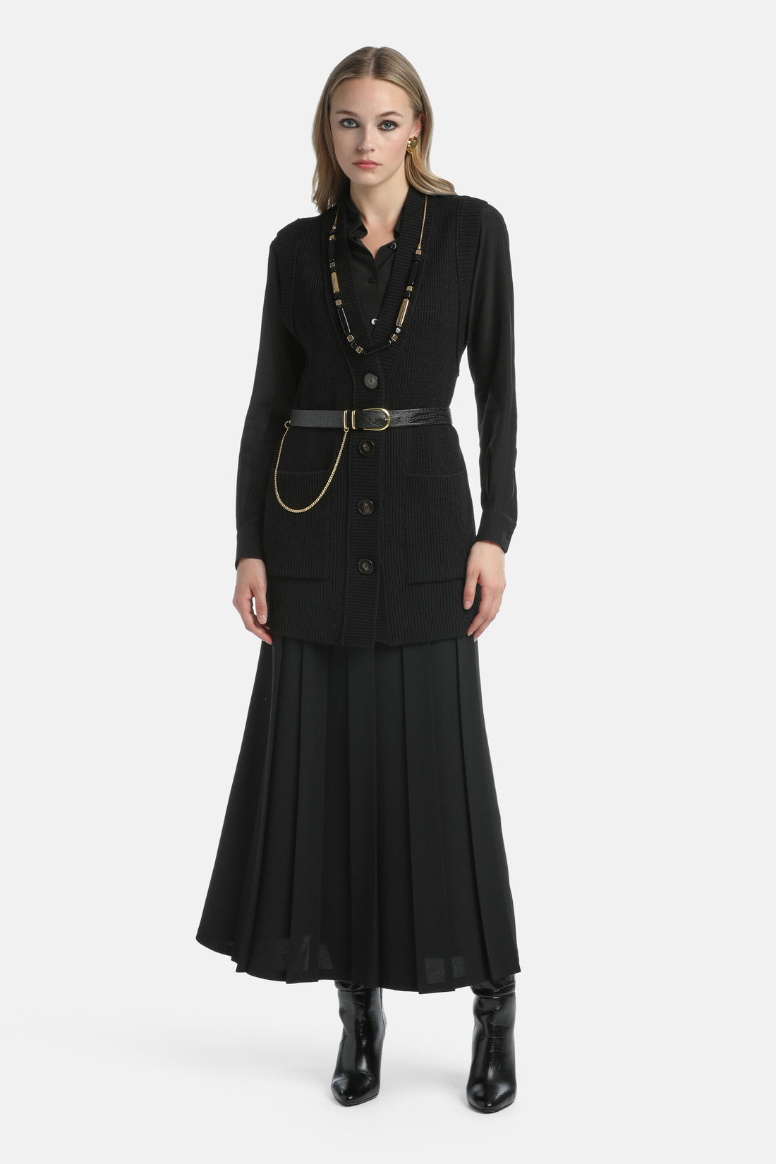 Luisa Spagnoli_Nero_Favoloso - Pleated Skirt_FAVOLOSO_0101_01