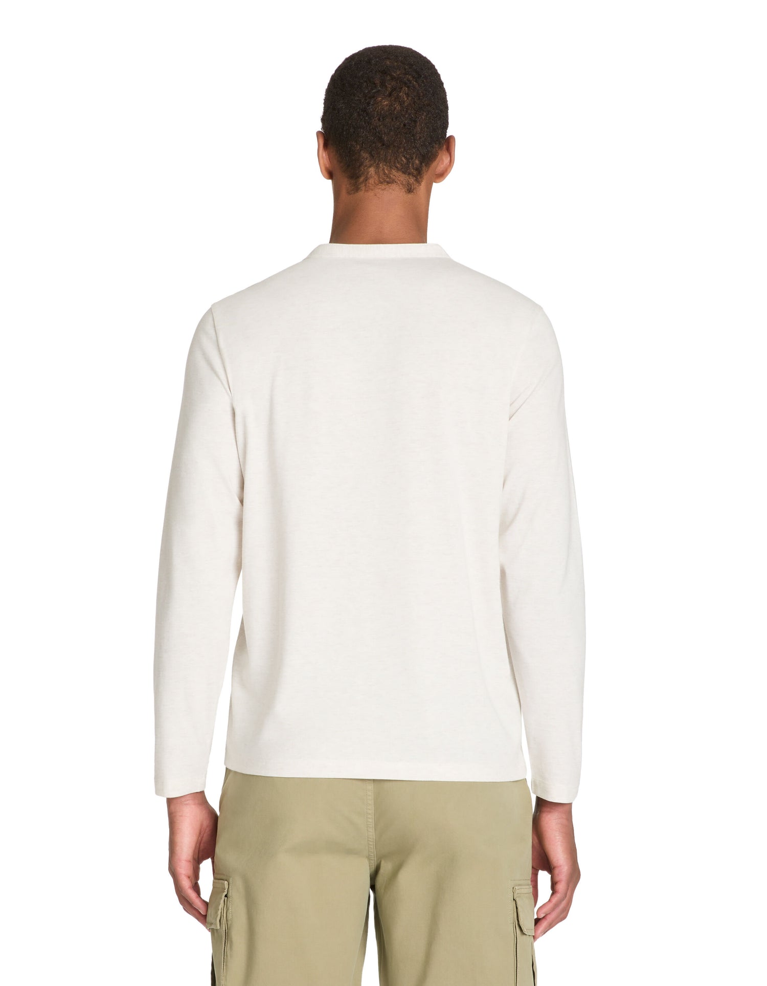 Celio_Ecru T-Shirt Straight Cotton Blend Long Sleeves_FEGETIML_ECRU CASH_03
