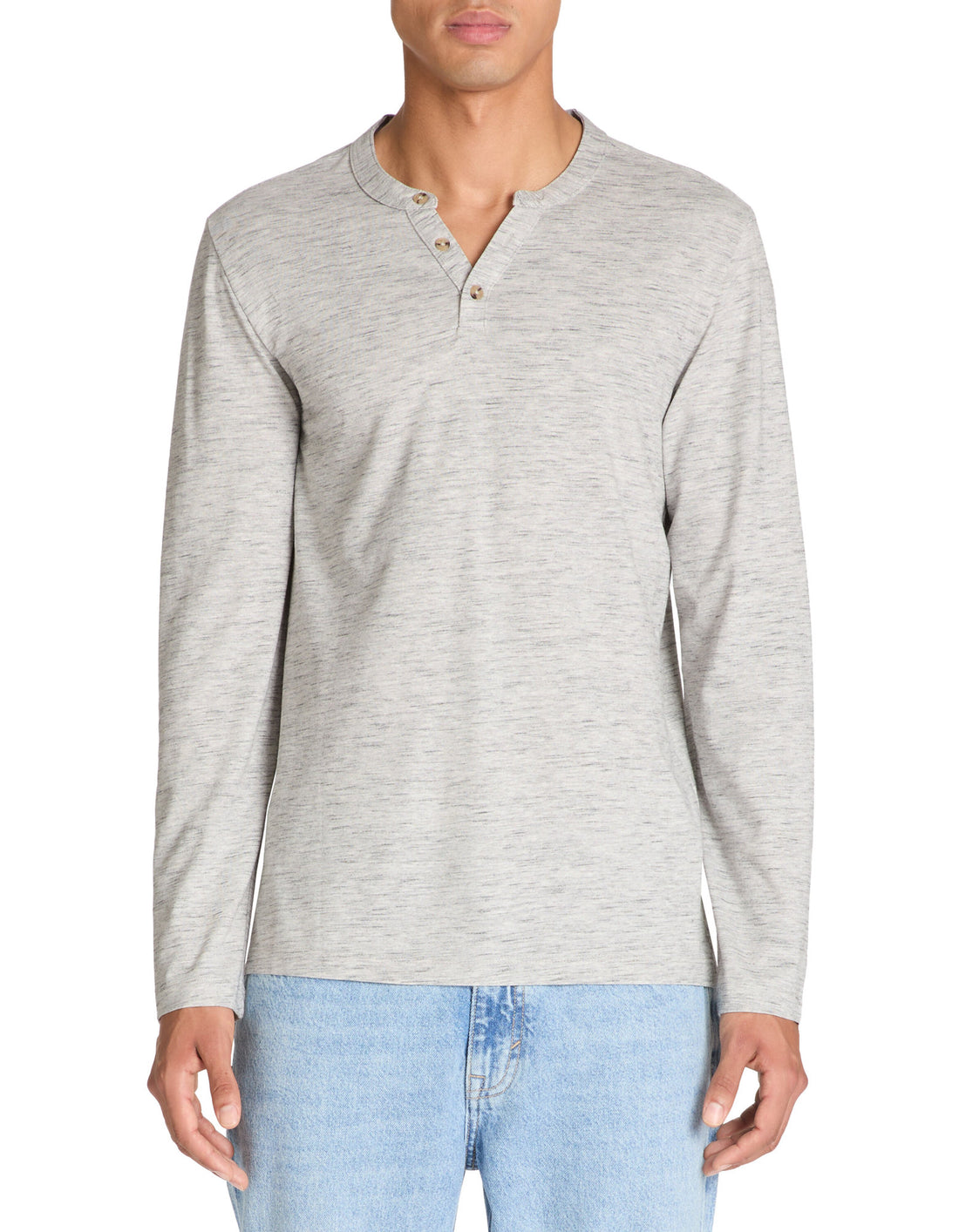 Celio_Grey T-Shirt Straight Cotton Blend Long Sleeves_FEGETIML_FLY GREY_01