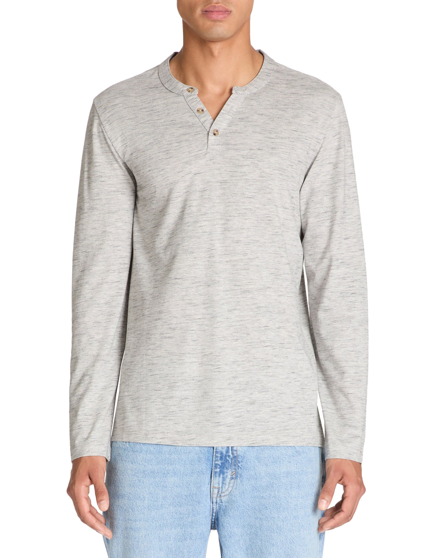 Celio_Grey T-Shirt Straight Cotton Blend Long Sleeves_FEGETIML_FLY GREY_01