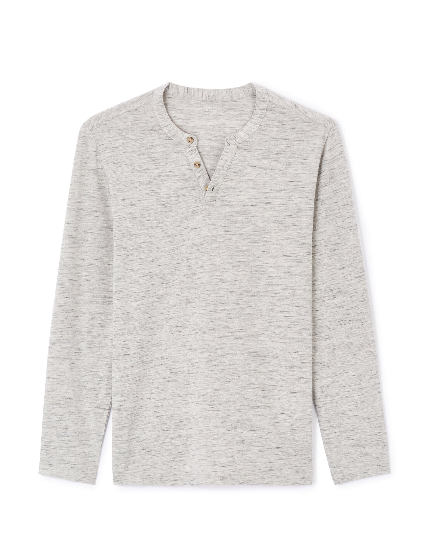 Celio_Grey T-Shirt Straight Cotton Blend Long Sleeves_FEGETIML_FLY GREY_04