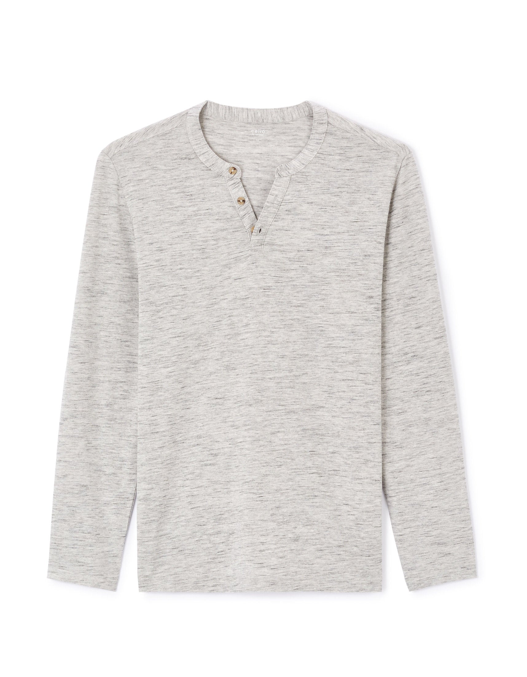 Celio_Grey T-Shirt Straight Cotton Blend Long Sleeves_FEGETIML_FLY GREY_04