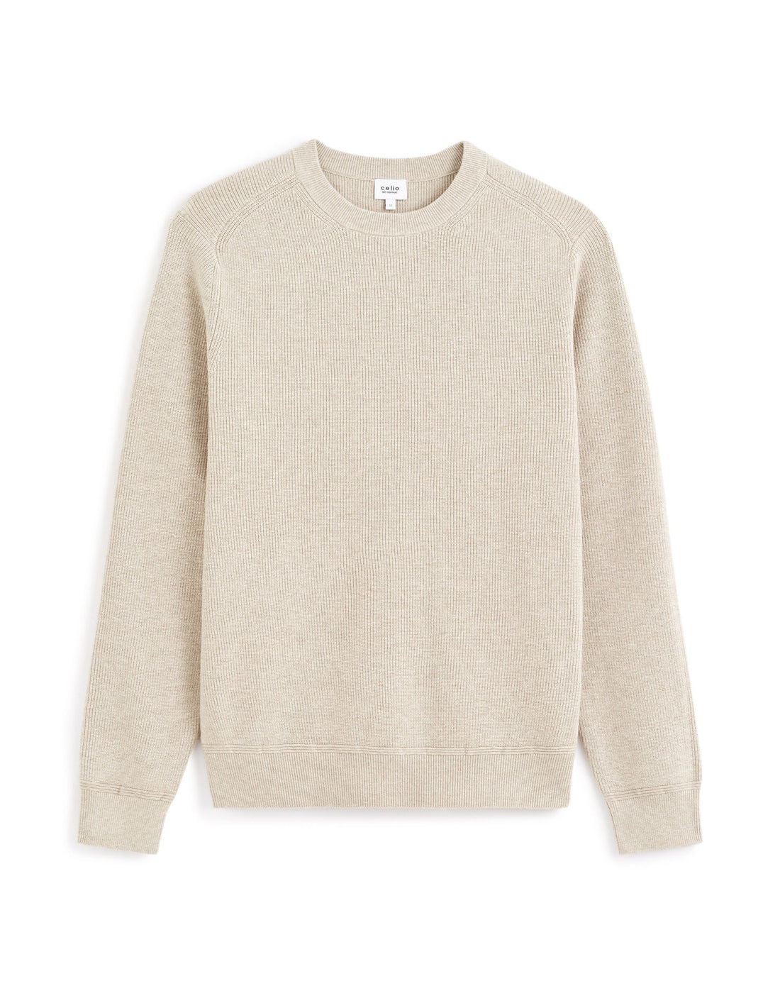 Round Neck Sweater - Beige_01