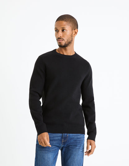 Round Neck Sweater - Black_02