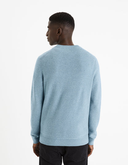 Round Neck Sweater - Light Blue_04