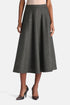 Luisa Spagnoli Var Spin Verde Bosco Women Fenditura Midi Skirt with Contrast Details - Fashion Show SKU: FENDITURA_3370 Image 01