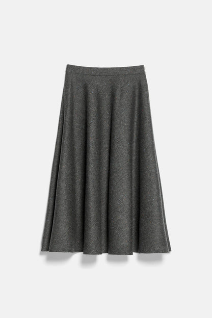 Luisa Spagnoli Var Spin Verde Bosco Women Fenditura Midi Skirt with Contrast Details - Fashion Show SKU: FENDITURA_3370 Image 04
