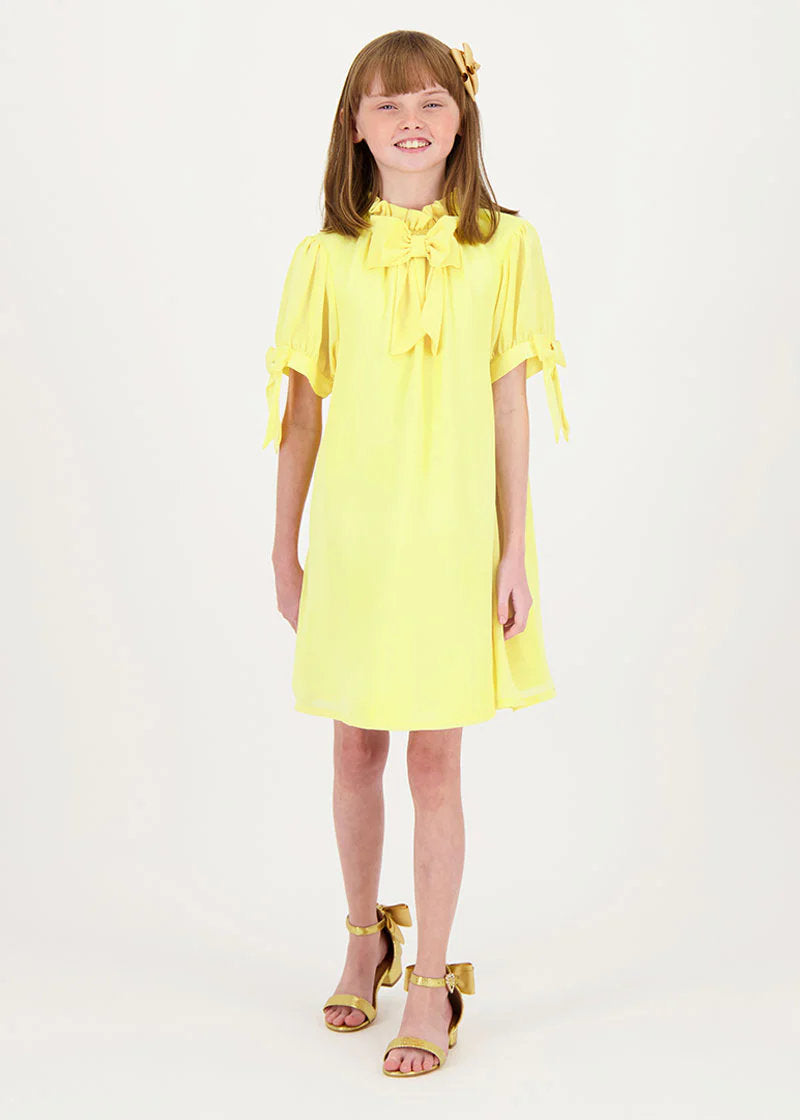 Fernie Bow Trim Dress Sherbert Yellow_FERNIE_Sherbert_02