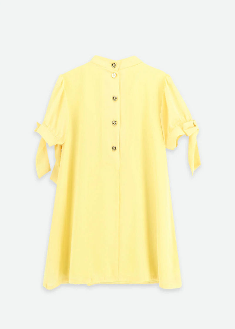 Fernie Bow Trim Dress Sherbert Yellow_FERNIE_Sherbert_04