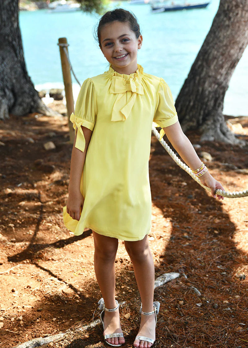 Fernie Bow Trim Dress Sherbert Yellow_FERNIE_Sherbert_05