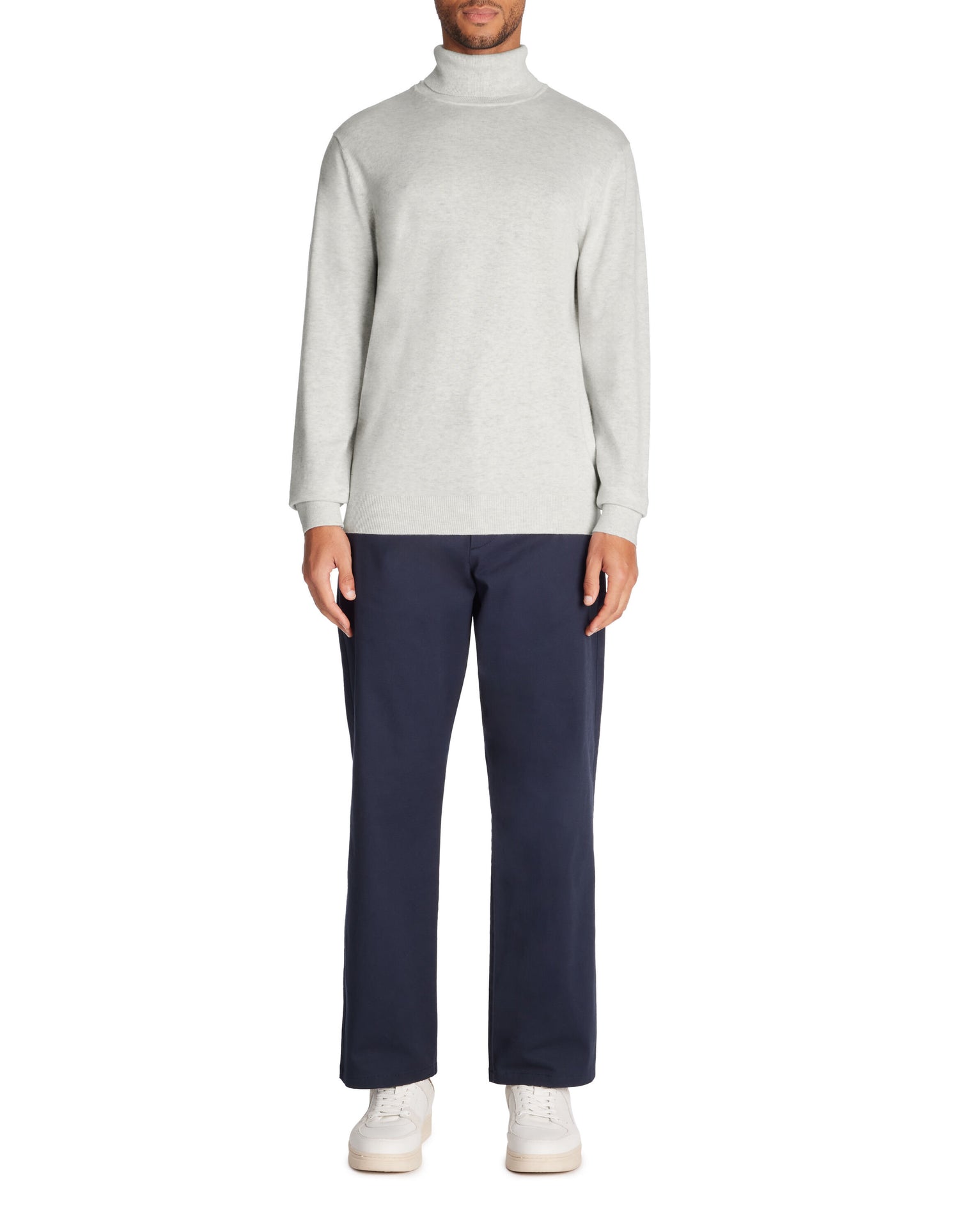 Celio_Grey Mottled 100% Cotton Turtleneck Sweater_FEROLL_GREY MID MEL_02