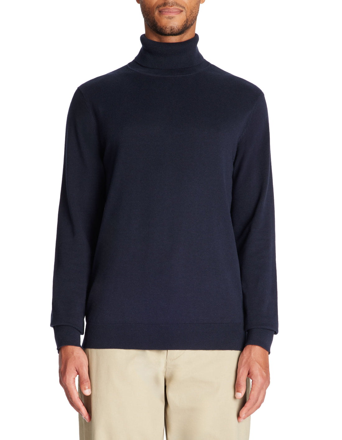 Celio_Navy 100% Cotton Turtleneck Sweater_FEROLL_NAVY_01