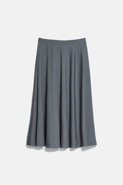 Luisa Spagnoli Grigio Melange Women Ferriera - Flared Midi Skirt SKU: FERRIERA_0813 Image 05