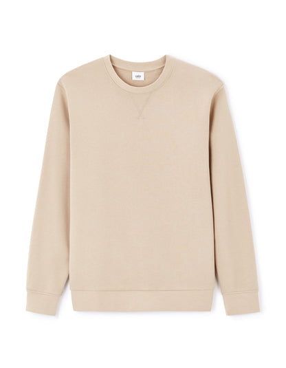Celio_Beige Regular Round Neck Sweatshirt 100% Cotton_FESEVEN_BEIGE_04