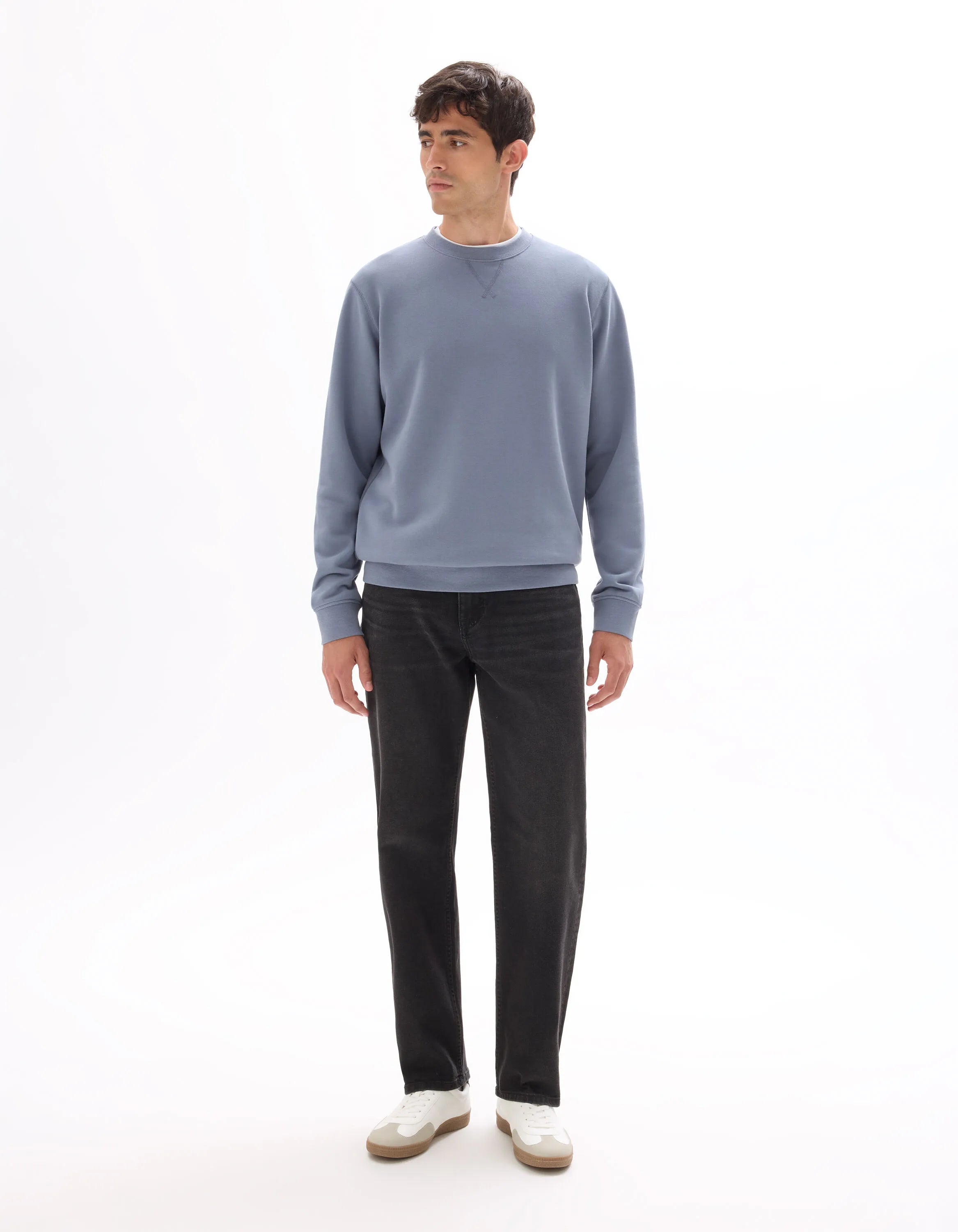 Celio_Denim Blue_Regular Round Neck Sweatshirt 100% Cotton_FESEVEN_DENIM BLUE_02