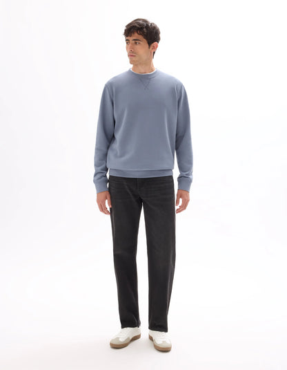 Celio_Denim Blue_Regular Round Neck Sweatshirt 100% Cotton_FESEVEN_DENIM BLUE_02