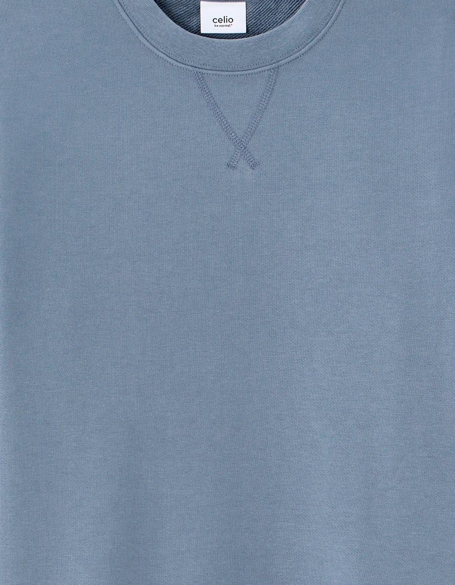Celio_Denim Blue_Regular Round Neck Sweatshirt 100% Cotton_FESEVEN_DENIM BLUE_05