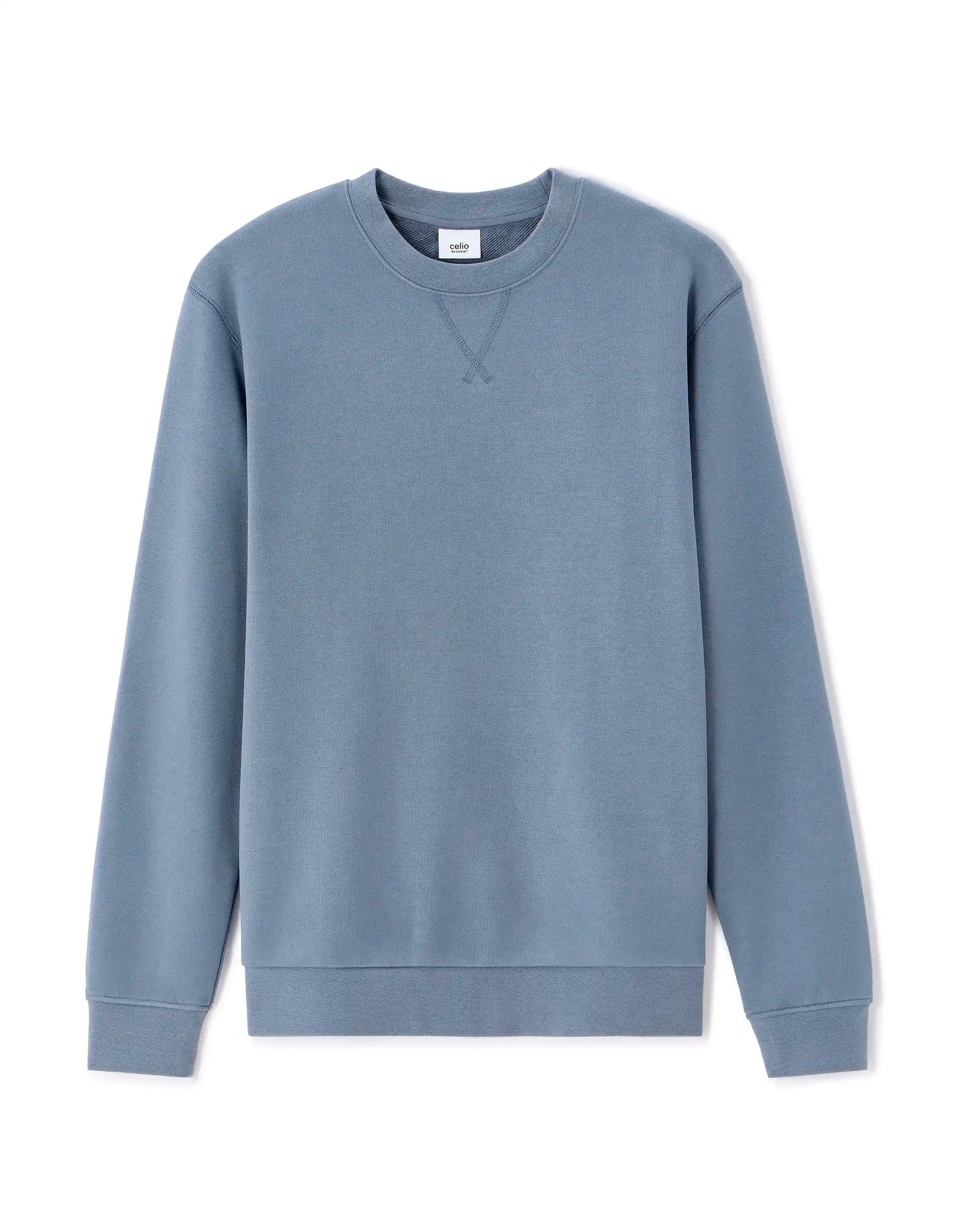Celio_Denim Blue_Regular Round Neck Sweatshirt 100% Cotton_FESEVEN_DENIM BLUE_07