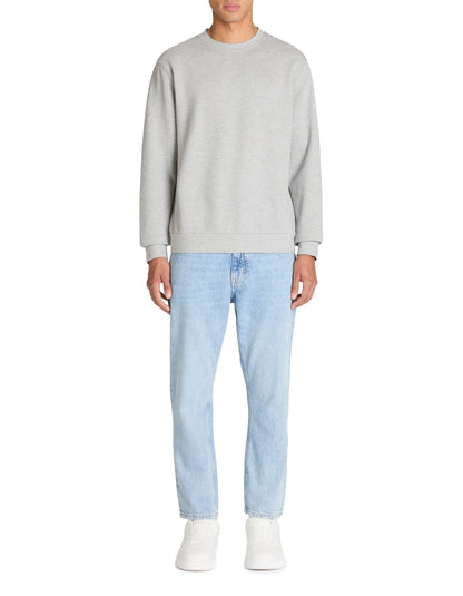 Celio_Heather Grey_Regular Round Neck Sweatshirt in Cotton Blend_FESEVEN_HEATHER GREY_02