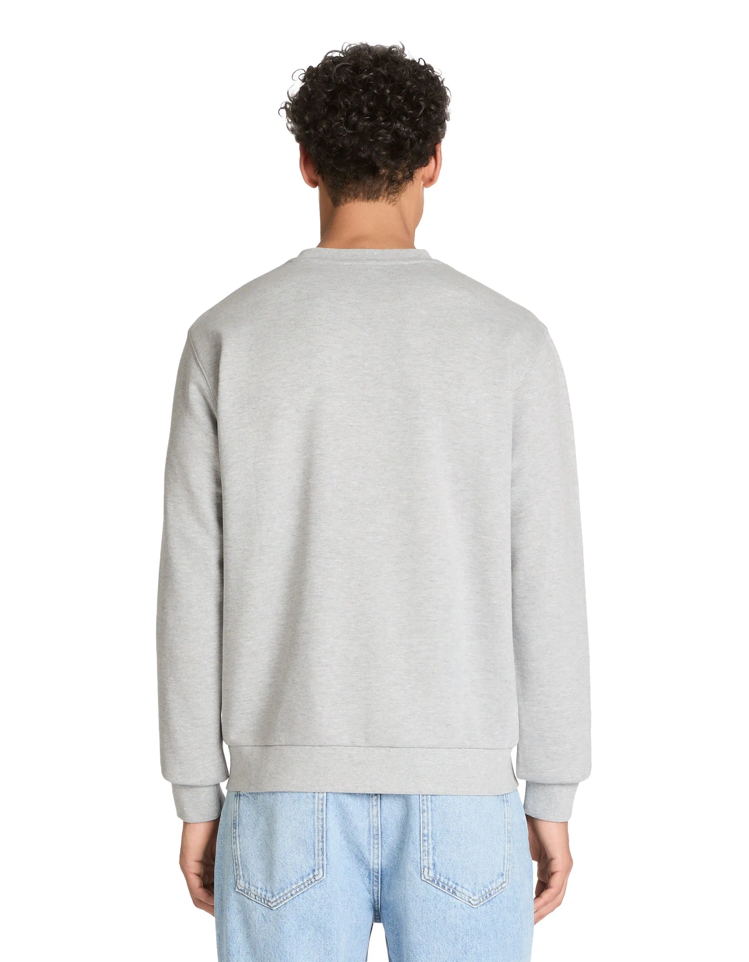 Celio_Heather Grey_Regular Round Neck Sweatshirt in Cotton Blend_FESEVEN_HEATHER GREY_03