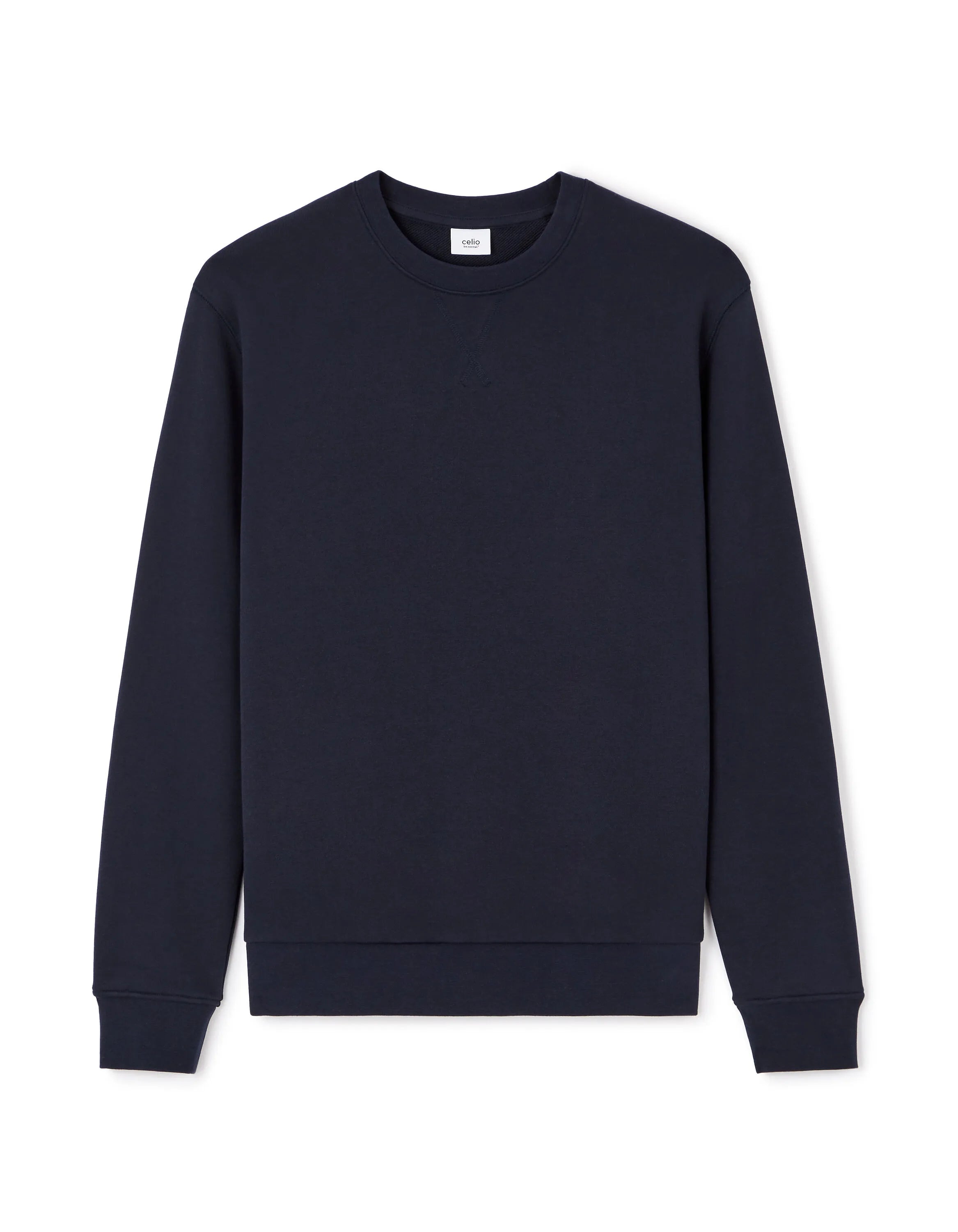 Celio_Navy_Regular Round Neck Sweatshirt 100% Cotton_FESEVEN_NAVY_05