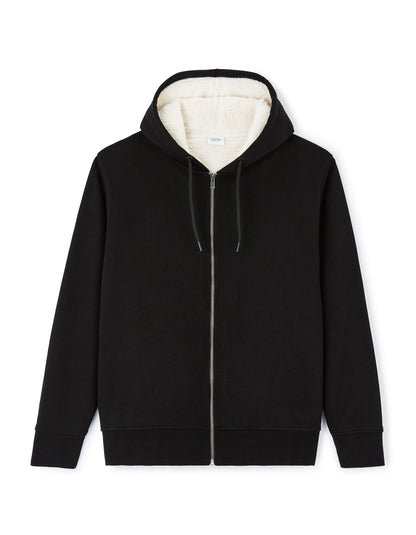Celio_Black_Cotton Blend Zip-Up Hoodie_FESHERPAX_BLACK_05