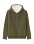 Celio_Green_Sherpa-Lined Zip-Up Hoodie - Khaki_FESHERPAX_HEATHER KHAKI_01