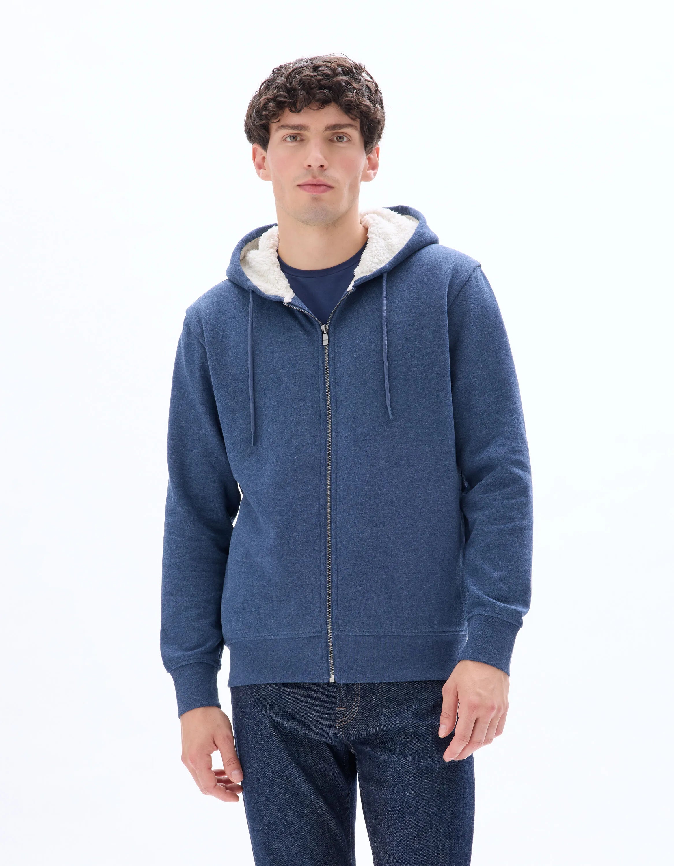 Celio_Marine Chine_Cotton Blend Zip-Up Hoodie_FESHERPAX_MARINE CHINE_01