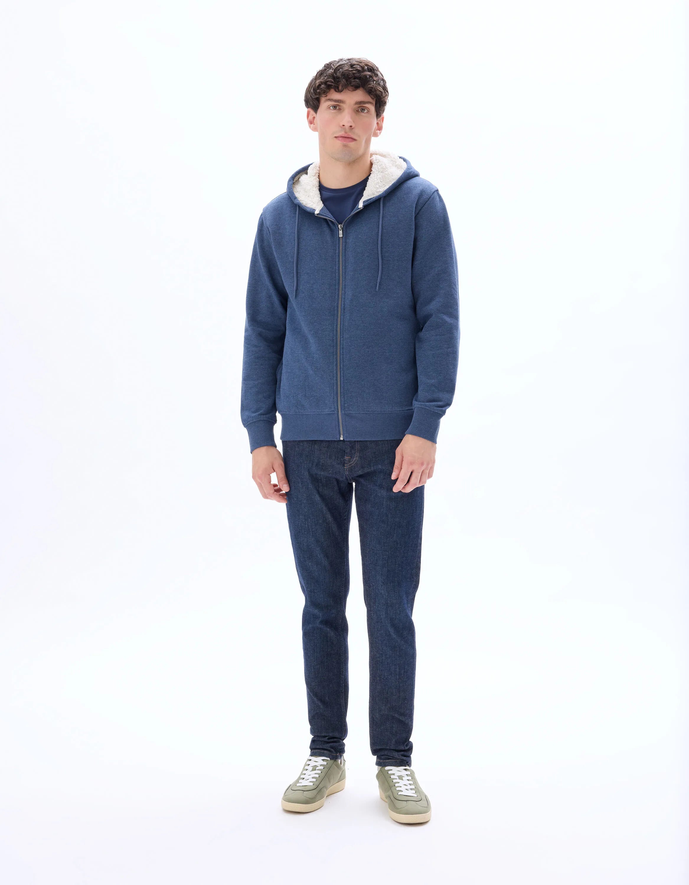 Celio_Marine Chine_Cotton Blend Zip-Up Hoodie_FESHERPAX_MARINE CHINE_02