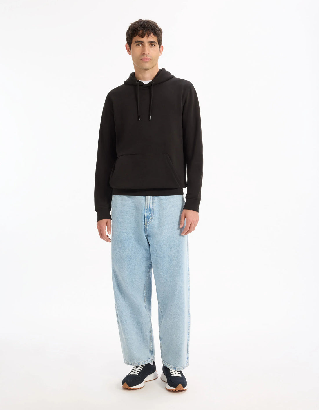 Celio_Black_Regular 100% Cotton Hooded Sweatshirt_FESIX_BLACK_02