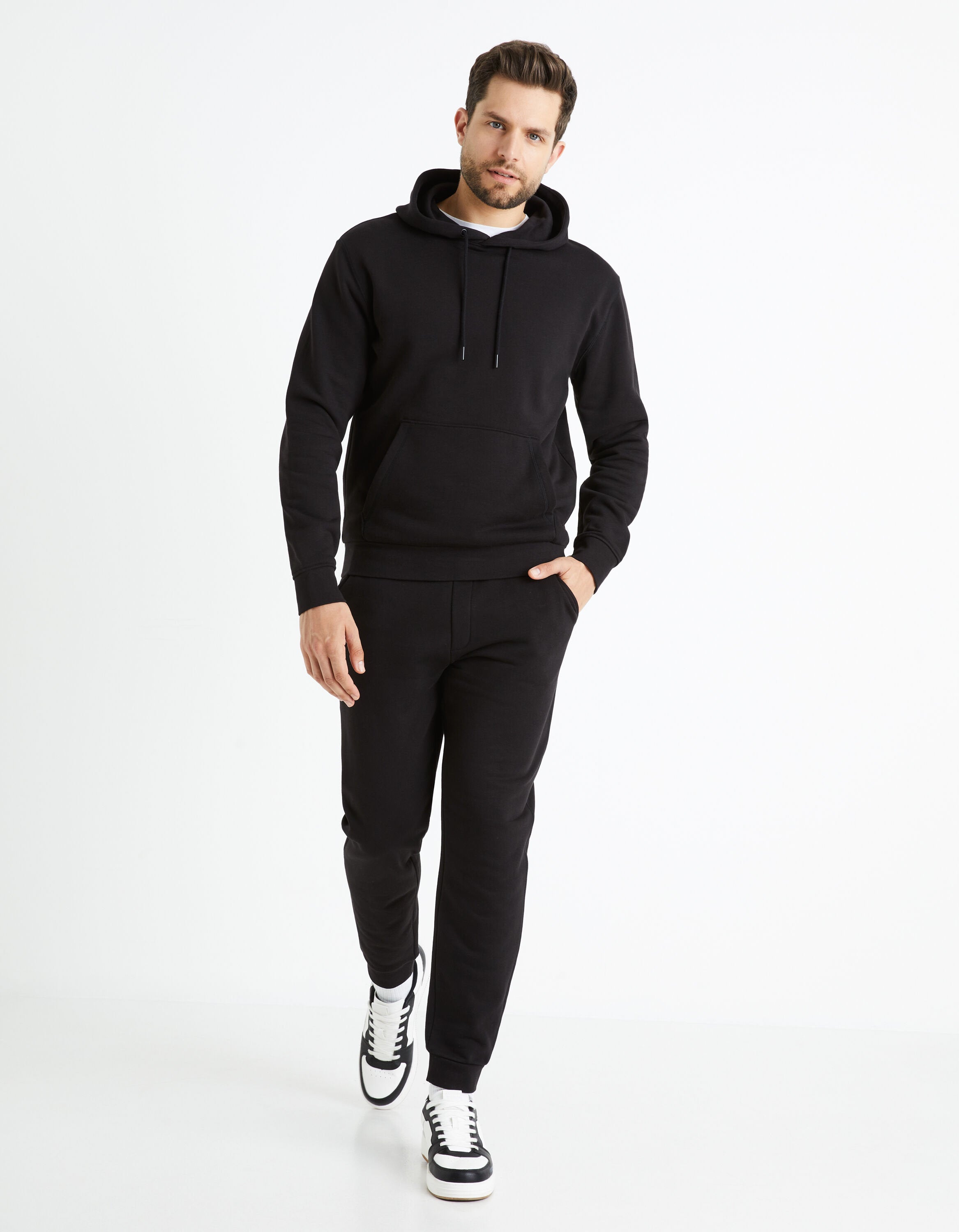 Hooded Cotton Sweatshirt - Black_03