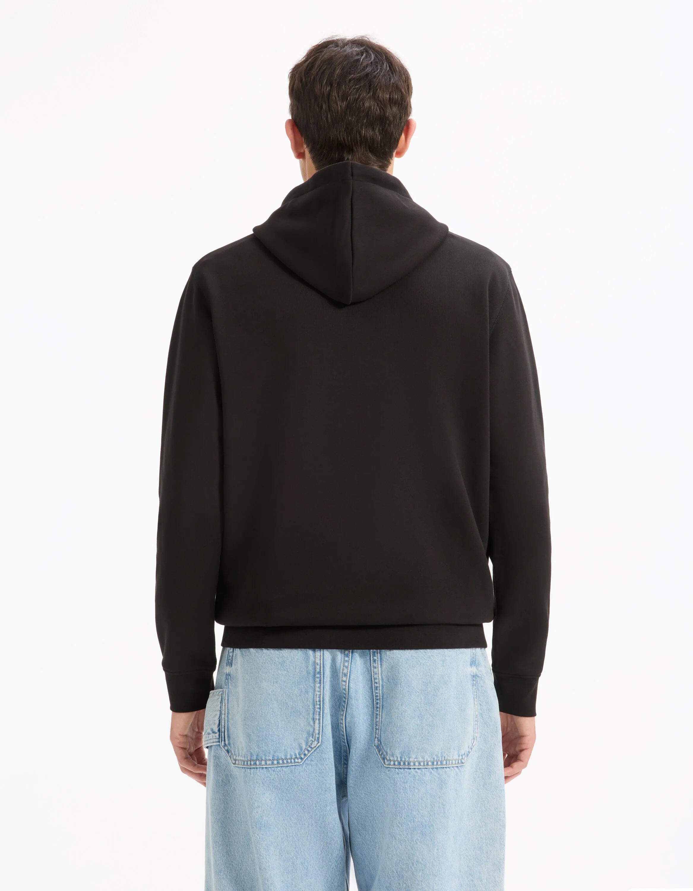 Celio_Black_Regular 100% Cotton Hooded Sweatshirt_FESIX_BLACK_03