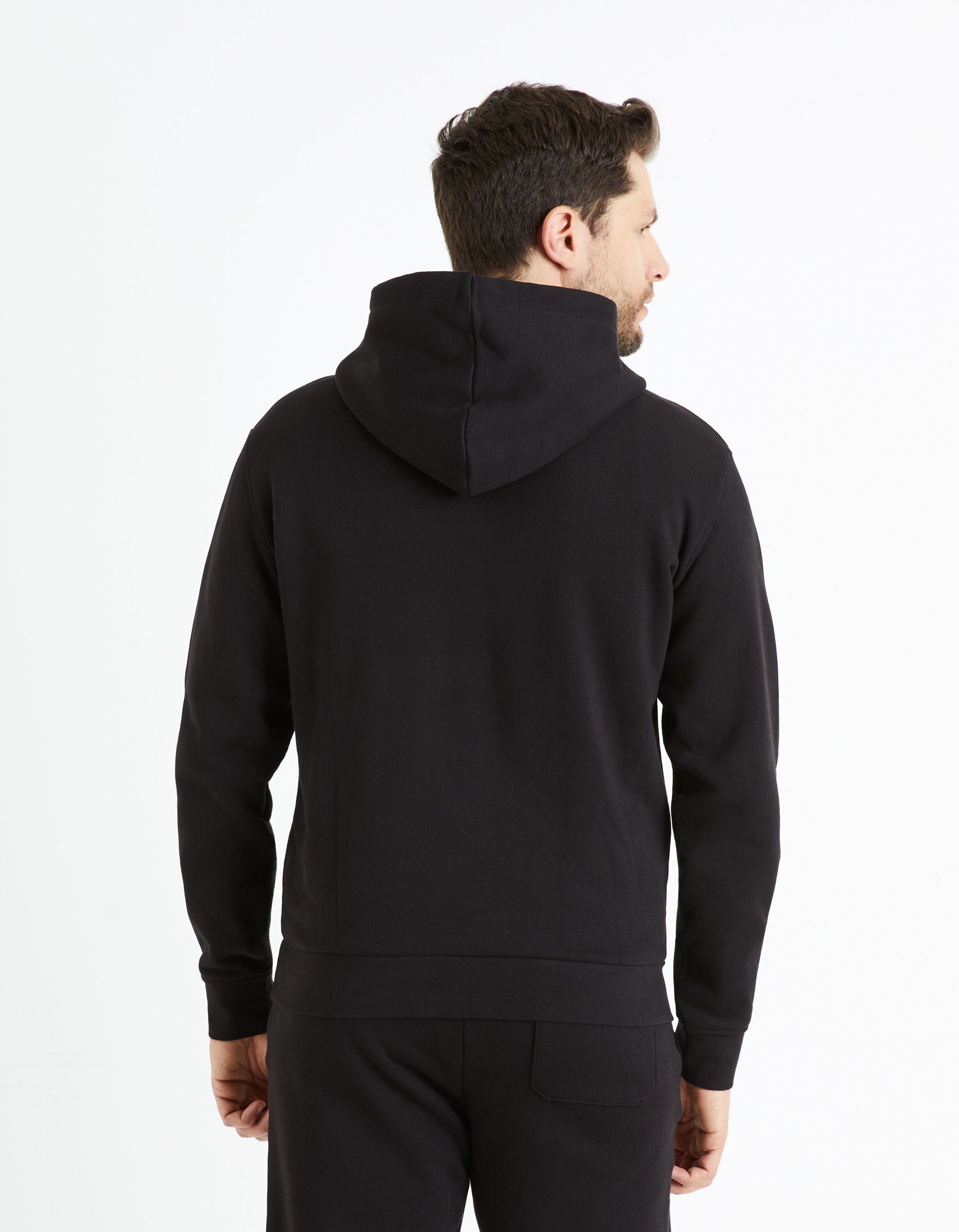 Hooded Cotton Sweatshirt - Black_04