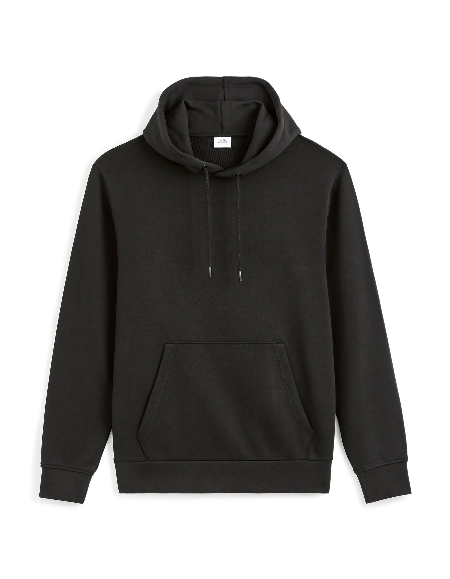 Celio_Black_Regular 100% Cotton Hooded Sweatshirt_FESIX_BLACK_05