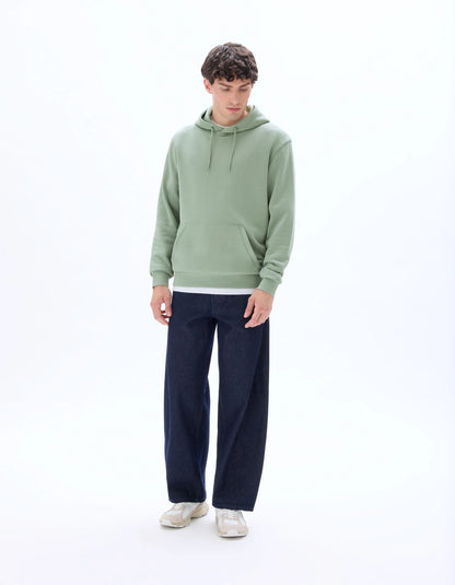 Celio_Celadon_Regular Hooded Sweatshirt 100% Cotton_FESIX_CELADON_02