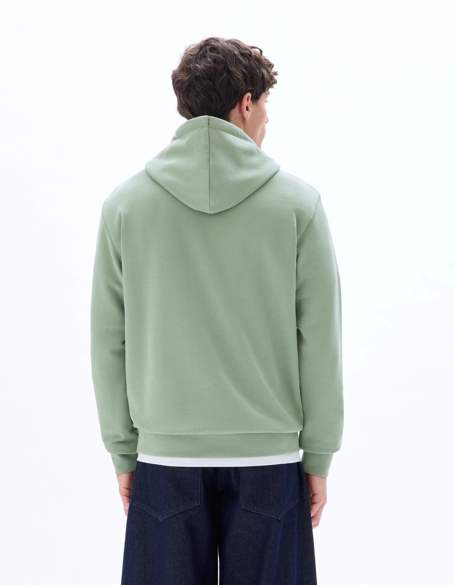 Celio_Celadon_Regular Hooded Sweatshirt 100% Cotton_FESIX_CELADON_03